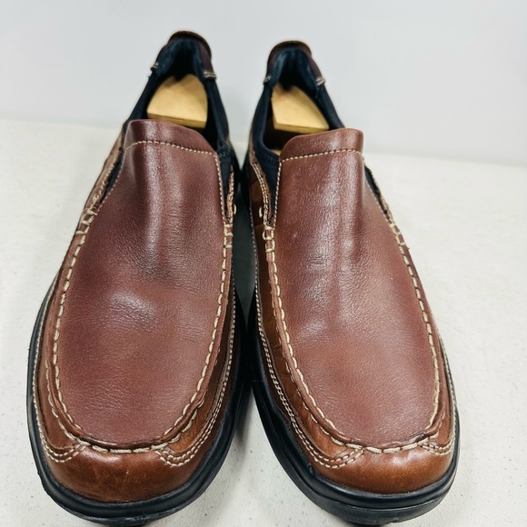 Clarks Brown Leather Slip On Shoes Loafers Men size 10,5 main image 5